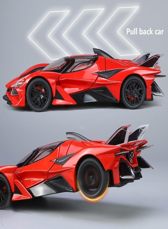 SASBSC Toy Cars Apo Project EVO Model 1:32 Metal Diecast Car Toys with Light and Sound Pull Back Car for 3 4 5 6 7 Year Old Boys (Red) - Image 4